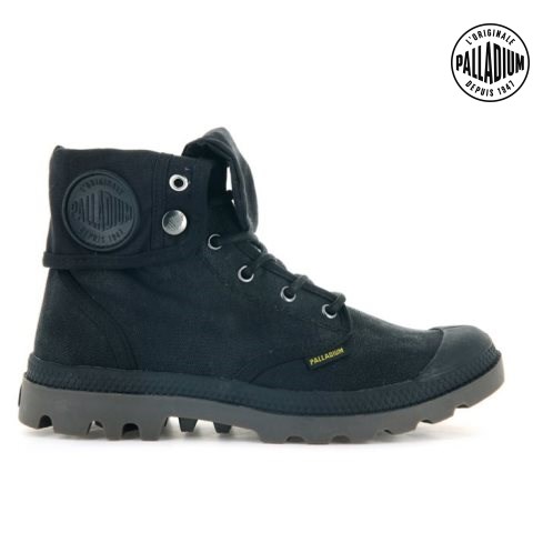 Bottes Palladium Pampa Baggy WAX Femme Noir | FR WMJ849D